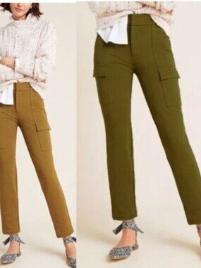 Anthropologie Green Cargo Pants Size 12